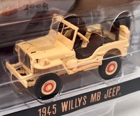 Greenlight 1/64 - Willys Mb Jeep 1945 Tan Diecast Model Car