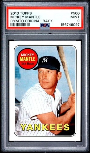 2010 Topps Mickey Mantle CYMTO Yellow Mantle Original Back #500 PSA 9