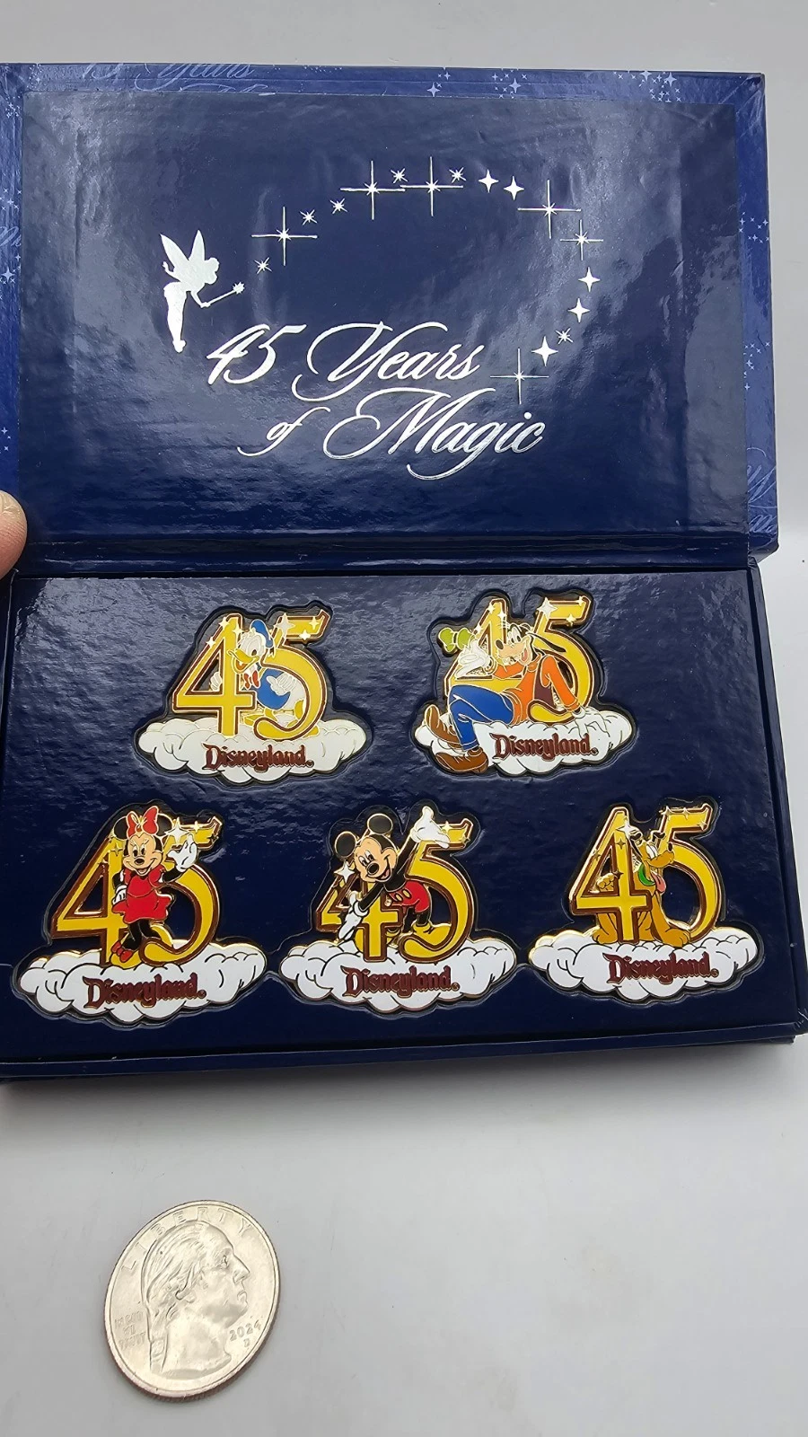 Disney Pin Disneyland 45th Anniversary Set There's Magic in the Stars Fab 5 NIB