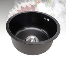 15.7in Undermount Small Kitchen Sink Nano Black Stainless Steel Single Bowl SG