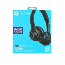 🎧 JLab GO Work BLK4 – Wireless/Wired Office Headset with Boom Mic – Black