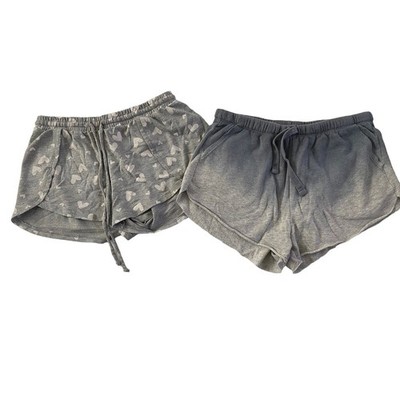 Colsie XS Gray Blue Tie Dye Love & Cherish Hearts Lounge Sleep Shorts Lot #OL12