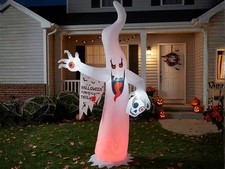 6 Ft Inflatable Light-Up Ghost Halloween Decoration Blow Up Yard Decor
