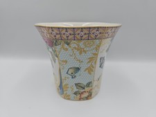 Spode Sumatra F1995 Hexagonal Planter - Exotic Bird Tropical Floral - MINT 12 cm