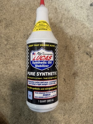 Lucas Synthetic Stabilizer Car Oil 1Quart Reduces Friction Oil Additive