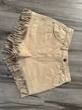 Vintage Harley Davison Authentic Leather Fringe Shorts Size 34/6 Women's