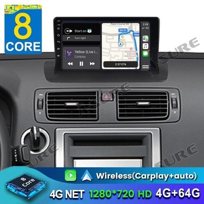 Für Volvo C70   S40 C30 2016-2014 4+64GB Carplay Android 14 Autoradio Navi BT FM