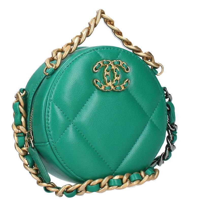 CHANEL Matelassé Round Chain Wallet Shoulder Bag Pre-Owned GZ14