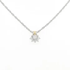 Authentic Cresent Bell Diamond Necklace 0.15CT  #260-006-863-1680