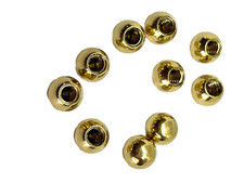 10 small brass Balls cot bed heavy cast Knob 5/8&rdquo; inch high 14.5 mm old style