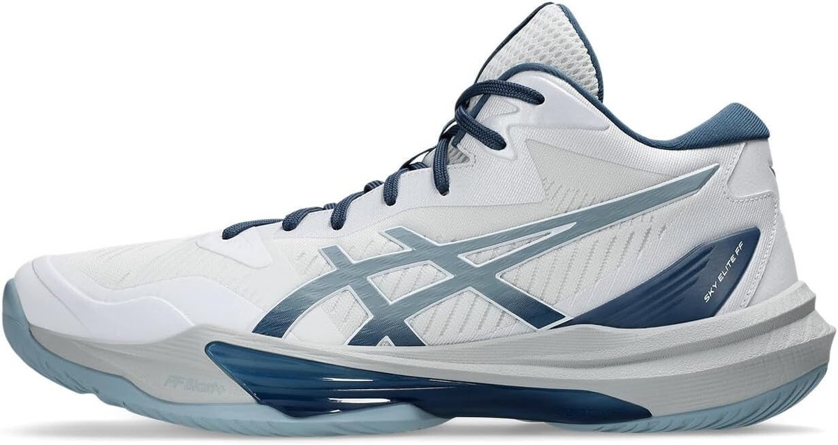 ASICS Volleyball Shoes SKY ELITE FF MT 3 White Gray 1051A081 ASICS Volleyball Shoes SKY ELITE FF MT 3 White Gray 1051A081
