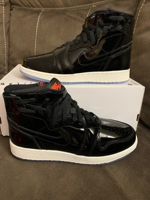 black patent leather jordan 1