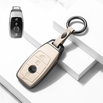 Zin Alloy Leather Car Key Shell Case Cover For Mercedes Benz A B G C E S Class