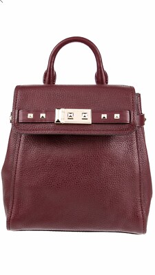 MICHAEL KORS Addison Medium Leather Backpack Oxblood / Gold  display picture 1