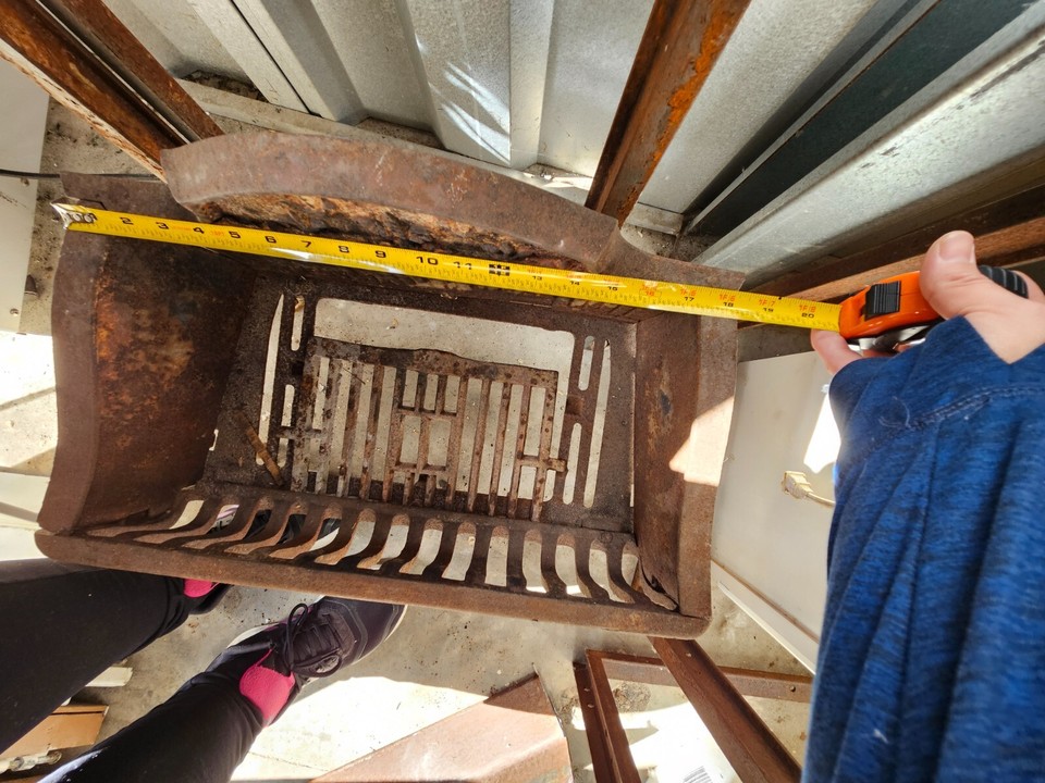 Antique Cast Iron Fireplace Basket Grate Coal Box Wood Log Holder eBay