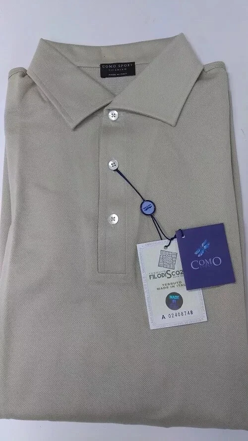 Como Sport Polo Shirt Long sleeve - Men’s Medium MADE IN ITALY 100% Cotton