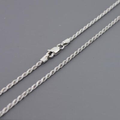 MTO Sterling Silver Diamond Cut Rope Chain Mens Necklace 16'' 18'' 20'' 22'' 24''
