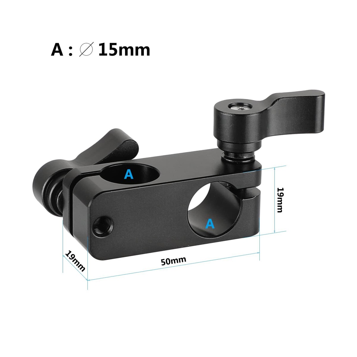 Right Angle Rod Clamp 15mm Rod 90 Degree Rotate for Video Camera
