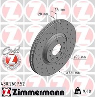 2X Zimmermann 430.2607.52 Bremsscheibe FüR Opel