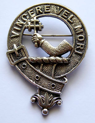 Antique Scottish Clan MacDowall Vincere Vel Mori Brooch LAYBY