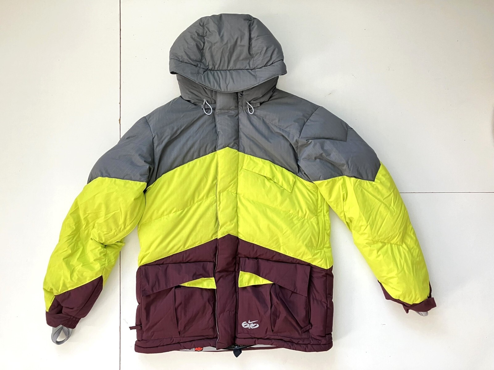 NIKE Yellow Warm GOOSE DOWN SNOWBOARD JACKET Winter Ski Puffer
