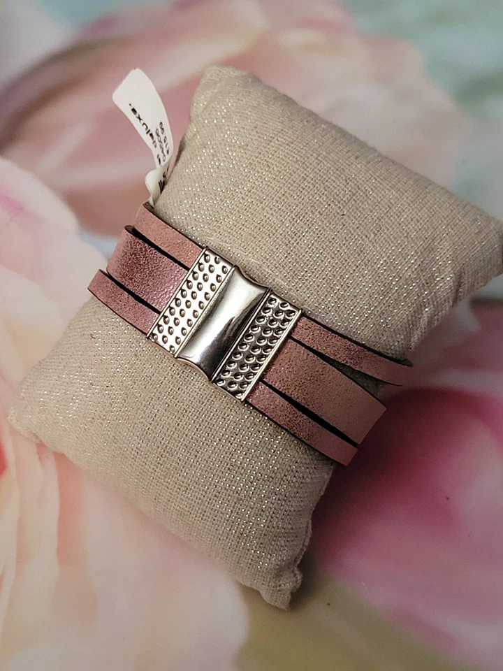 Sweet Deluxe 80er Style Leder Armband metallic Magnetverschluss 18cm Neu/Som011 - Bild 2 von 2