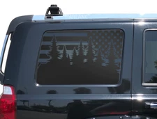 USA Flag w/ Forest Decal Fits Jeep Commander 2005-2010 Windows XK Limited JC11