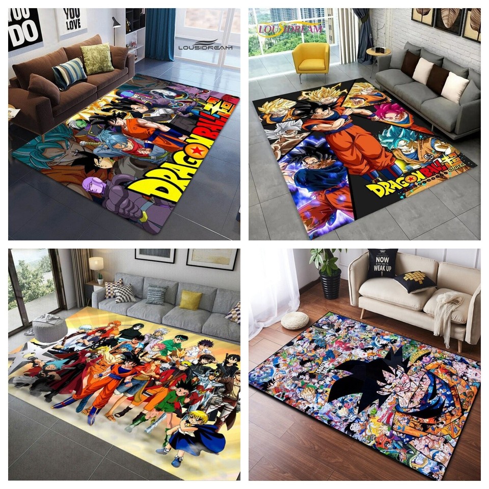 Alfombra moderna para niños 3D Dragon Ball alfombra para sala de estar dormitorio felpudo alfombra de piso