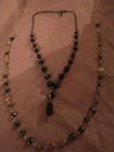 Lot of 2 elegant Vintage Costume Jewelry Necklaces Black & multi colored