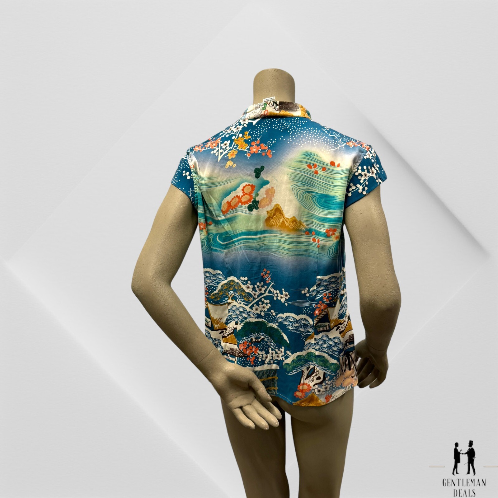 Citron Santa Monica Green Oriental Tunic Tshirt 100% Silk Spandex Top Soft M