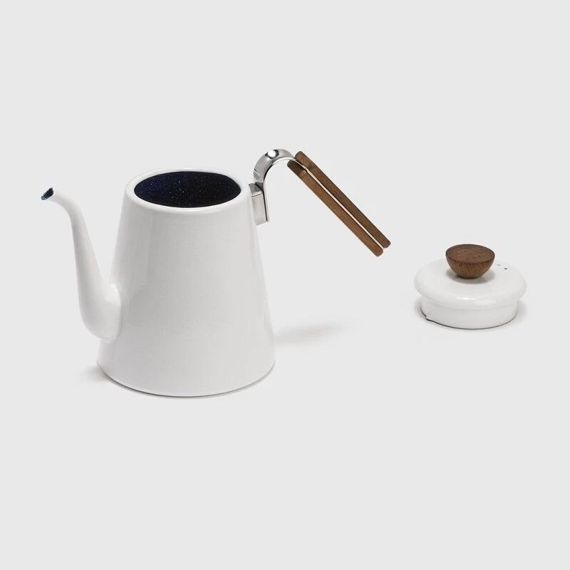 ¡Tetera Hario Bona! Hervidor de agua de café diseño de vidrio prensa francesa esmalte Foto 2 de 4