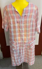 Vintage Sears Womens Zip & Dash House Dress Mod 1970's Size 16 1/2" Fashion