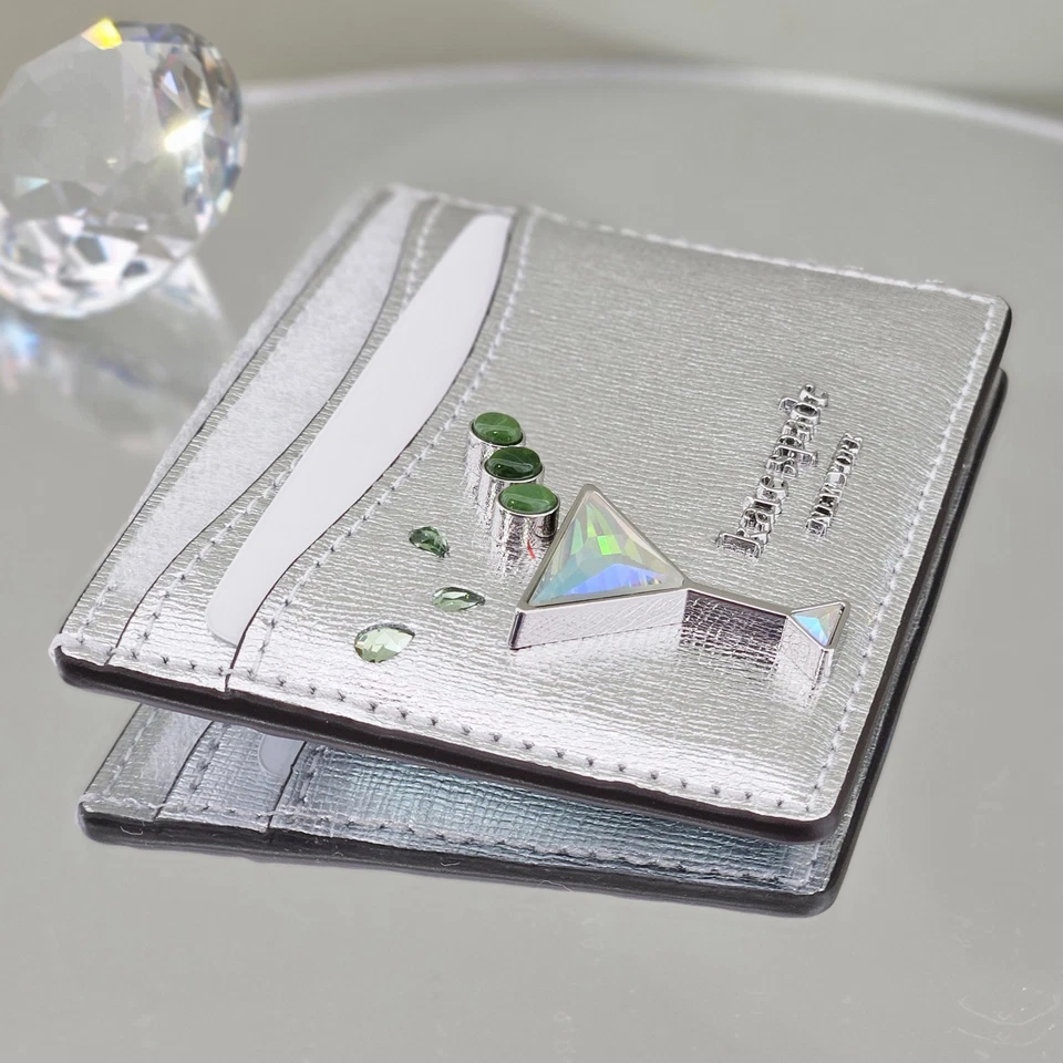 Estuche para Tarjetas Kate Spade Plateado Multi Agitado No Agitado Martini Cuero Metálico Foto 3 de 4