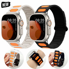Magnetic Silicone Band for Apple Watch Ultra 3 2 Series 11 10 9 8 7 6 SE 38-49mm