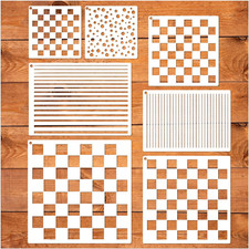 Checkerboard Stencils for Painting on Wood 11.8 Inch Reusable Canvas Checks Pain