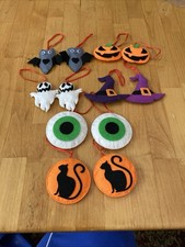 Halloween Ornament lot of 12 cloth/felt