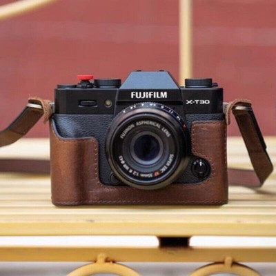 Real Leather Handmade Camera Half Case Bag Cover For Fujifilm XT30 XT30II XT20