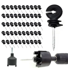 120 Pcs Electric Fence Insulator Screw-In Insulator Fence Ring Post Wood Post