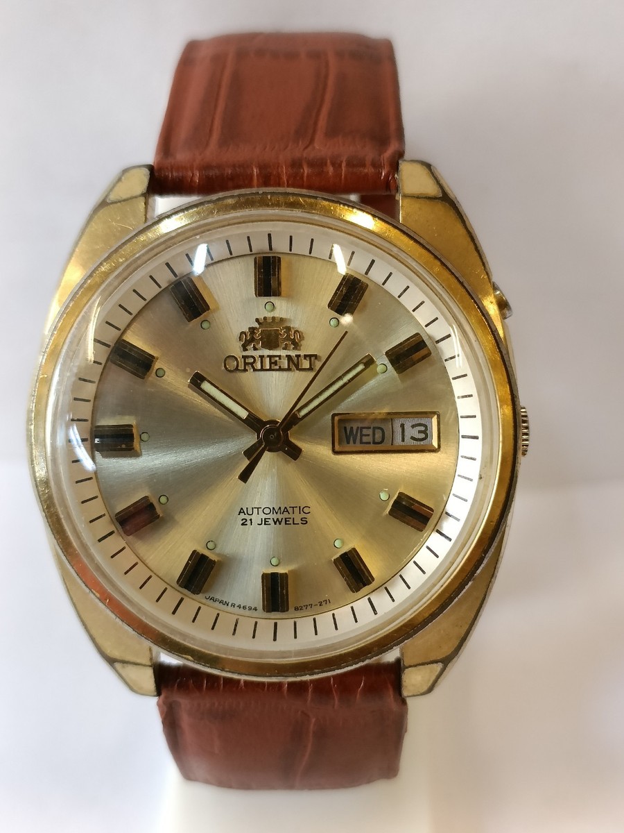 ORIENT 21J AUTOMATIC GOLD DIAL G469827-7A JAPAN MEN'S WORKING