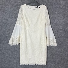 NEW White house black market Lace Bell Sleeve Sheath Dress Knee Length Formal 4