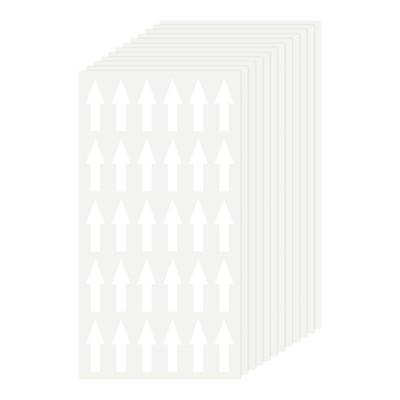 Small Arrow Sticker, 360 Pcs 1.2'' x 0.4'' Self-Adhesive Color Coding Sign, White