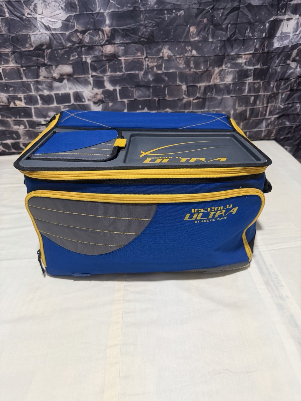 Blue Yellow Leak Proof Hard Top Lunch Bag