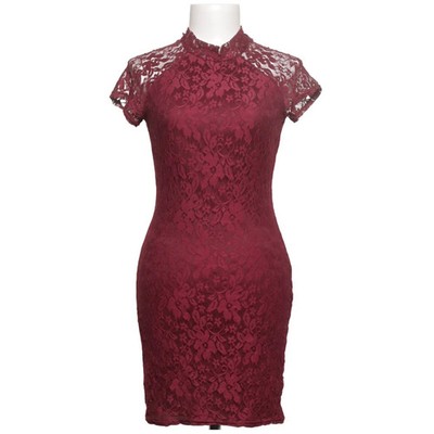 Select, Cocktailkleid, Größe: 34, Lila, Elasthan/Polyester, Blumen, Spitze #e4B