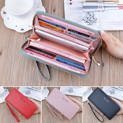 Elegant Damen Geldbörse Portemonnaie Geldbeutel Handyfach Clutch Handtasche DE