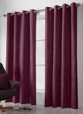 Pair of Curtains Velvet Chenille Aubergine Plum 56 x 72 in RRP £45 RETURN 369