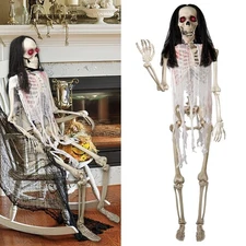 DR.DUDU Halloween Skeleton 5.4 Ft Full Body Posable Joints Realistic Life Siz...