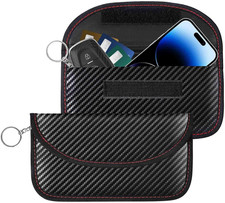 2 Pack Faraday Bags for Key Fob Cell Phone, 8.3X4.3In Faraday Pouch Car Keys RFI