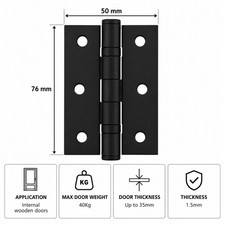 75mm Ball Bearing Door Hinges 3 Inch Internal Butt Hinges Satin Nickel Black
