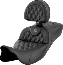 Saddlemen RoadSofa LS Ext. Reach Seat With Backrest Gray Stitch #284801