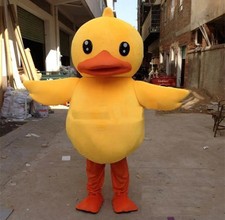 Adorable Big Yellow Rubber Duck Mascot Costume Cartoon Performing Adult Size